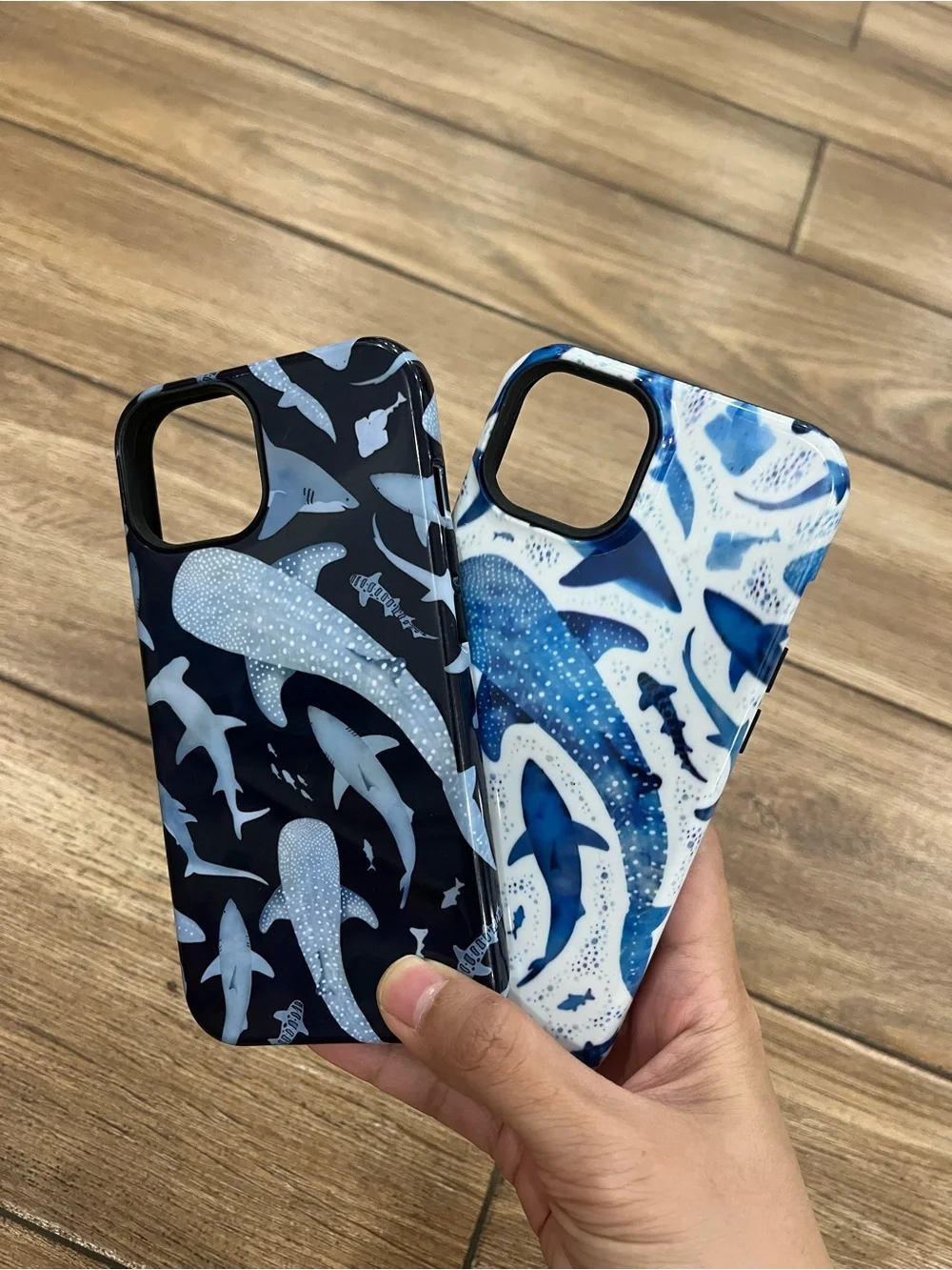 Whale Shark Ocean Pattern Protective iPhone Case - Blue & Navy (only one)